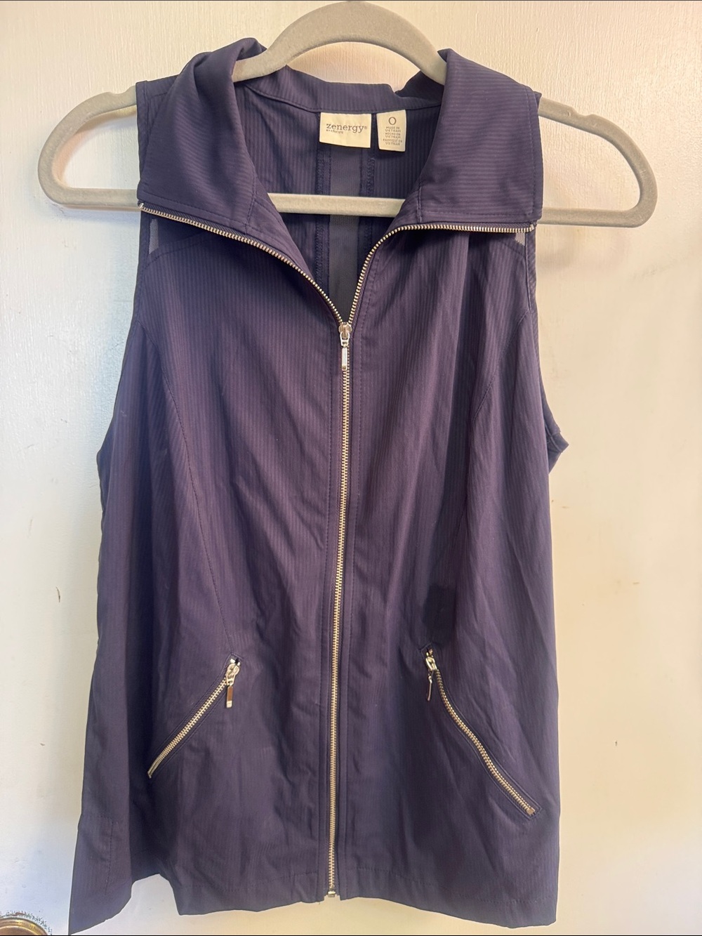 Zenergy by Chico Sleeveless Zip-Front Vest Jacket - Navy